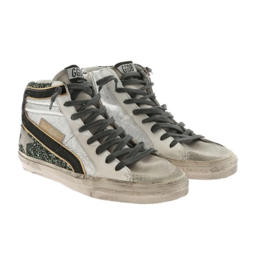 Golden Goose Slide Size 39 - NOT MADE ANYMORE - Green Black Glitter